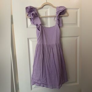 Lavender Dress with Ruffle Straps